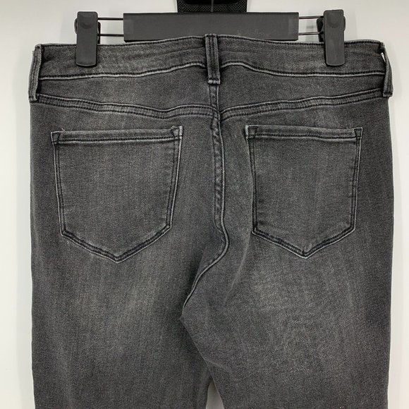Old Navy Rockstar Jeans Distresssed Super Skinny Gray Black Mid Rise - Picture 7 of 10